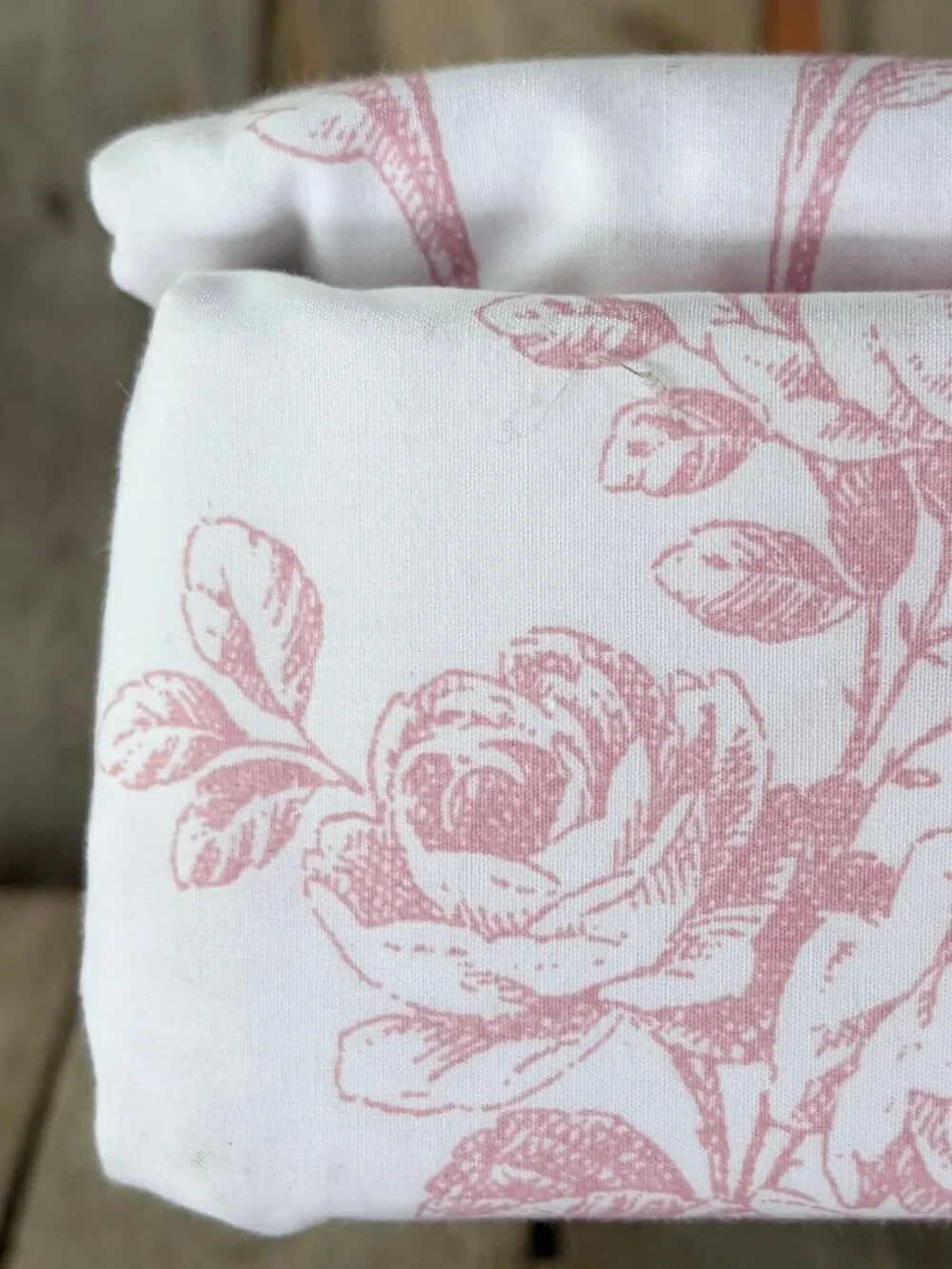3-pc Cabbages & Roses London King Size Cotton Duvet Set FLORAL TOILE - ROSE